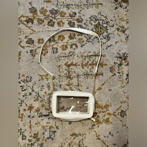 Clear Crossbody Bag Purse, White Gold
